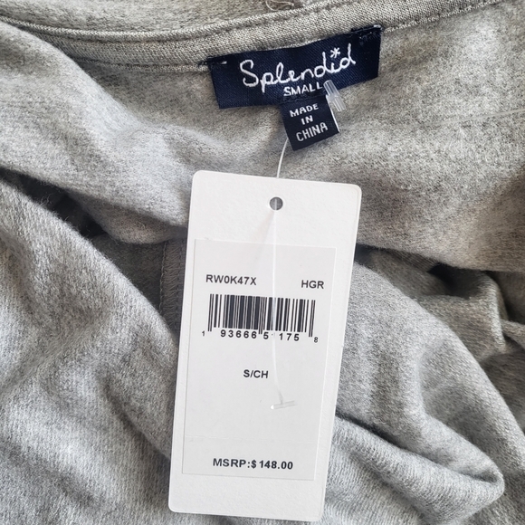 New Splendid Supersoft Hooded Heather Grey Cardigan NWT Small - Picture 11 of 13